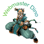 Webmaster Dino Business Logo, Kung Fu master in green